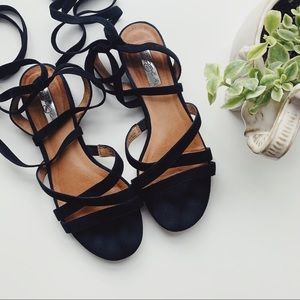 Halogen Black Lace Up Sandal